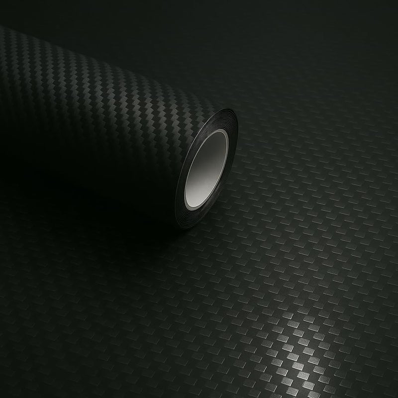RockRose 3D Matte 3D Black Carbon Fiber Vinyl Wrap  Anti-Wrinkle  Air Release Automotive Bubble Wrap  Self Adhesive Car Vinyl Sticker DIY Decals 1FT x 10FT - Image 1